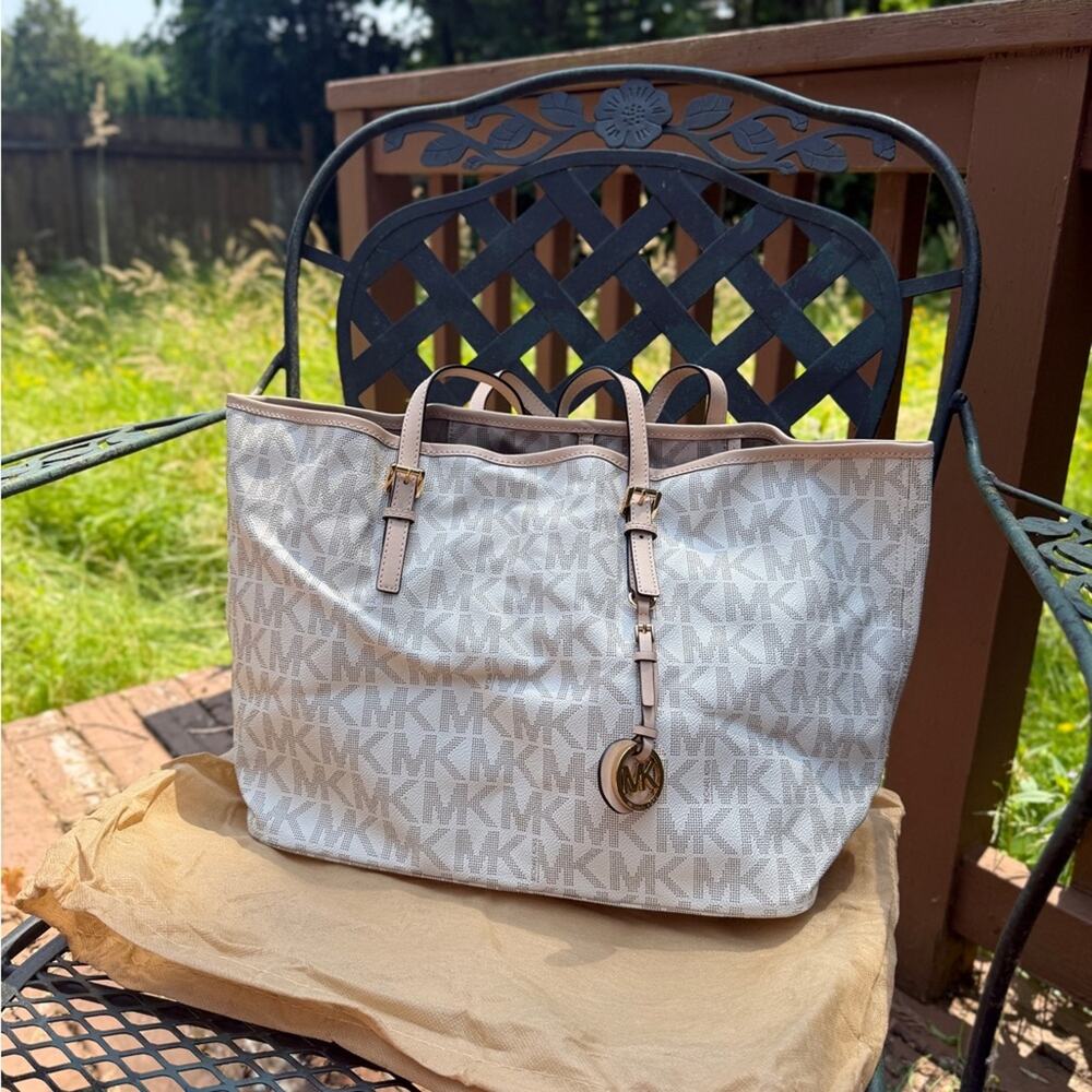 Michael Kors Monogram Cream Tote